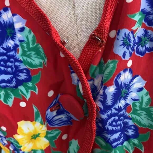 Vintage Floral Open Back Midi Dress - Picture 5 of 9